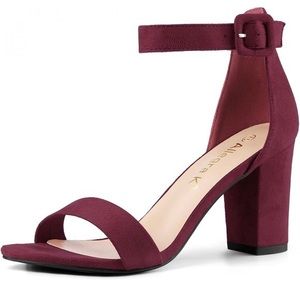 🌹 Allegra K Women's High Chunky Heel Buckle Ankle Strap Heel / Sandal Sz 8.5 /9
